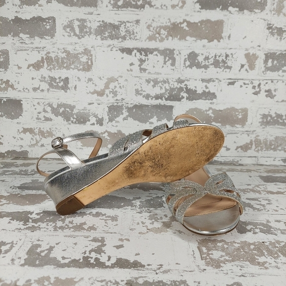 I. Miller Women's Silver Glitter Strappy Wedge Comfort Sandals V302 - Picture 5 of 9